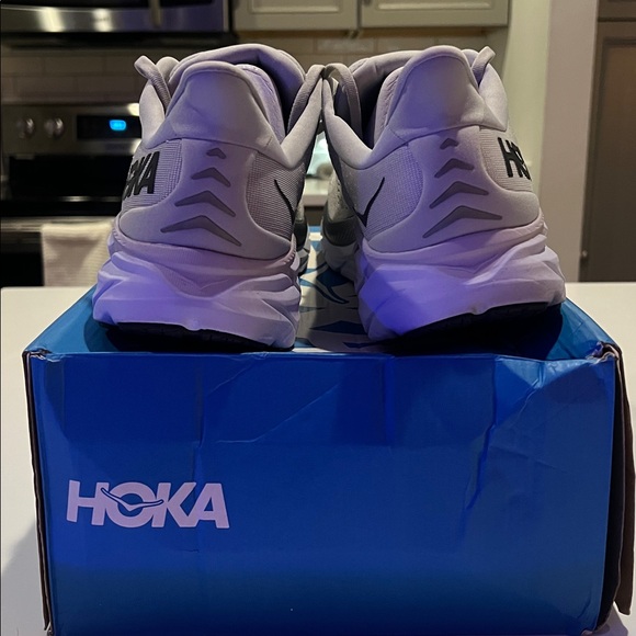 Hoka Clifton 8 White and Gray Mens 13 LIKE NEW - Picture 5 of 8